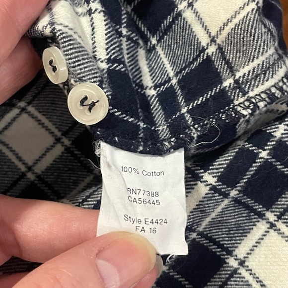 J Crew Flannel Shirt Jacket blue white plaid half zip front size XXS long sleeve - Picture 9 of 11
